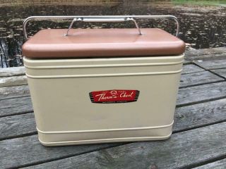 Vintage Retro K - M Knapp Monarch Therm - A - Chest All Metal Portable Cooler Camping