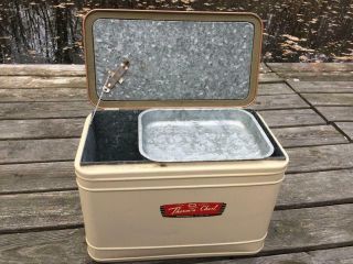 Vintage Retro K - M Knapp Monarch Therm - A - Chest All Metal Portable Cooler Camping 2
