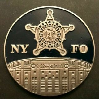 Rare U.  S.  Secret Service Yankee Stadium Black Background Challenge Coin