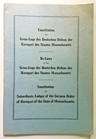 German Order Of Harugari German Secret Society In Us Fraternal Organization 1948
