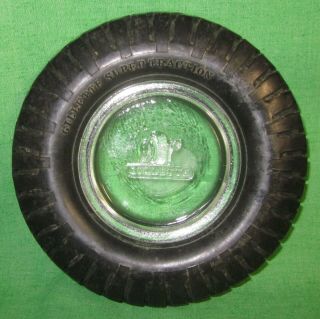 Vintage Gillette Tires Rubber Tire With Embossed Glass Ash Tray Ships