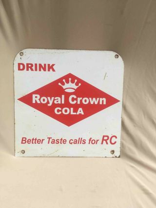 Old Drink Rc Royal Crown Cola Painted Advertising Sales Carton Rack Soda Sign