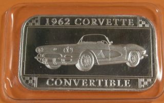 1962 Corvette 1 Oz Pure Silver Bar - Official Gm Licensed