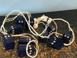 Dr.  Who Police Box Tardis 10 Light Plug In String Lights Perfect