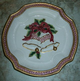 Fitz And Floyd Essentials Christmas Holiday Bells Canape Cookie Plate