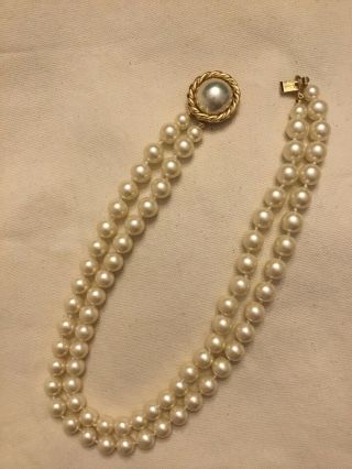 Vtg Carolee Faux Pearl Multi Strand Necklace Vintage Jewelry