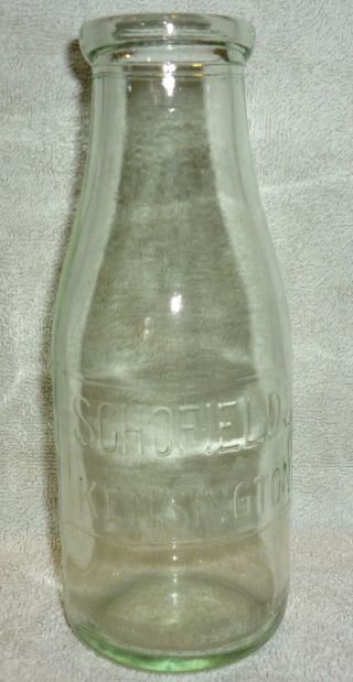 Schofields Kensington - Adelaide 18oz - Wide Top Milk Bottle - C.  1952