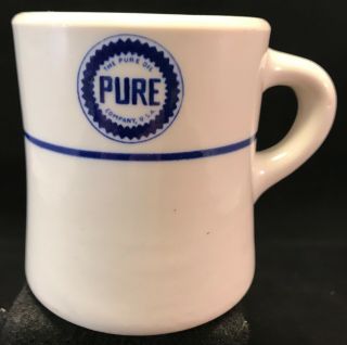 Vintage Pure Oil Company Porcelain Diner Coffee Mug Jackson China Falls Creek Pa
