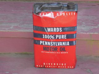 Wards 100 Pure Pennsylvania Motor Oil 5 Gallon Empty Can