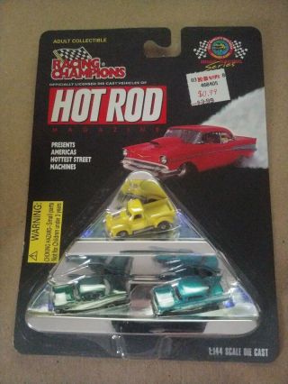 3 Pack Racing Champions Hot Rod 1:144 Scale Cars 1997