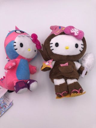 Tokidoki For Hello Kitty: Bean Doll Plush Set: Kaiju And Ninja (j2)