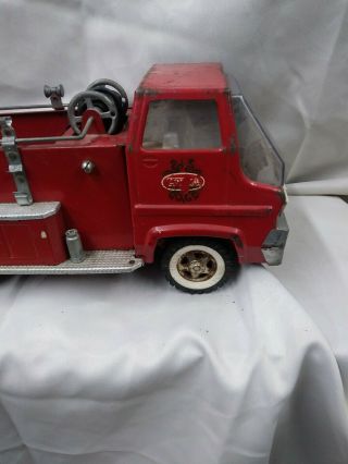 TONKA 1960 ' s Gas Turbine Pumper Fire Truck White Walls Red Vintage 2