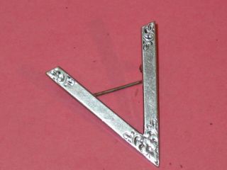 Victory V World War Two Sterling Pin Vintage Hand Engraced