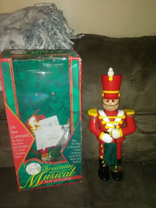 1994 Trendmasters Animated Christmas Musical Toy Nutcracker Style Soldier 17 ".  Ex