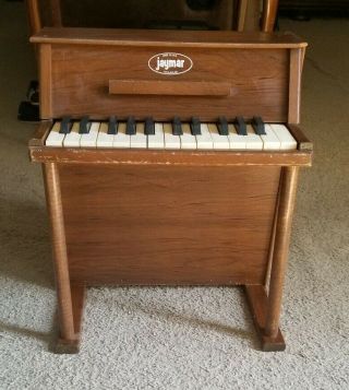 1950s Vintage Jaymar Upright Miniature Piano 25 - Key Wooden Child 