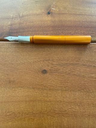 Schon Dsgn Pocket Six Fountain Pen Orange Silver Anodized Aluminum Section