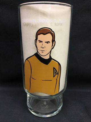 Vintage 1976 Star Trek Captain James T Kirk Collector Drinking Glass Dr.  Pepper