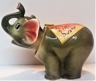 Rare Vintage Glass Elephant Bobble Head Bank Rare