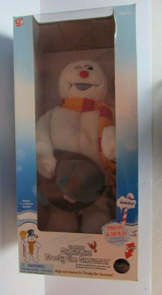 2004 Gemmy Frosty The Snowman Spinning Snowflake Singing Dancing 20 " Tall