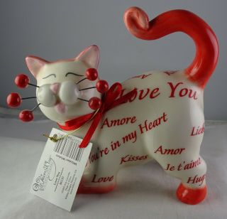 Amy Lacombe Whimsiclay Love You Cat Figurine