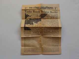 Wwii Newspaper 1944 The Stars And Stripes Yanks Reach Belgian Border Ww Ii Ww2
