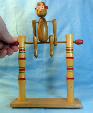 Gymnastic Monkey Wooden Flip Toy Made In Japan 2