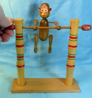 Gymnastic Monkey Wooden Flip Toy Made In Japan 3