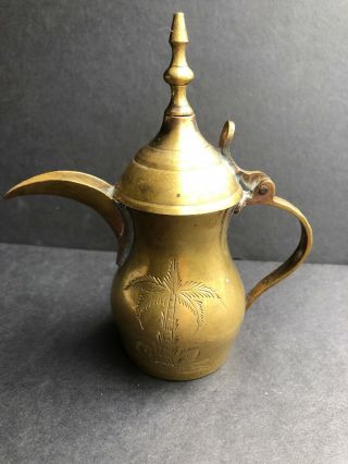 Vintage Miniature Brass\copper Dallah Ibrik Turkish Coffee Pot / Islamic Ewer 5 "