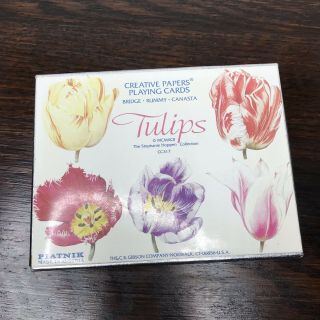 Vintage Playing Cards Bridge Rummy Canasta Double Deck Piatnik Tulip Flowers