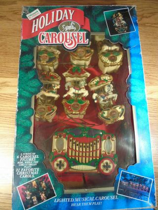 1992 Mr Christmas Lighted Musical Holiday Carousel 21 Songs