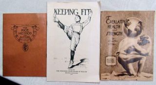 1918–1941 (3) Men’s Health & Fitness Booklets – Charles Atlas,  Hernias,  Keep Fit
