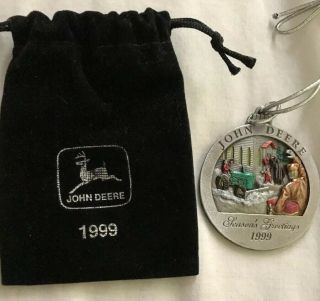 4 In Series - - 1999 John Deere Pewter Christmas Ornament - With Bag