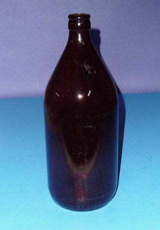 Vintage Royal Ruby Red Schlitz Beer Bottle Marked Anchor Hocking,  Quart