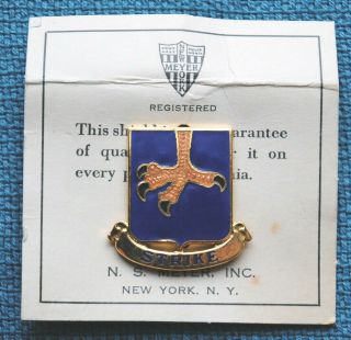 Wwii,  502nd Airborne Infantry Rgt. ,  Crest (dui),  Pin Back,  Hallmark,  Makers Card