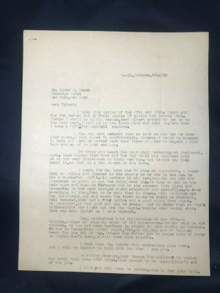 1938 Letter From E J Mcknight To James M Beach York,  Ny Various Circus News