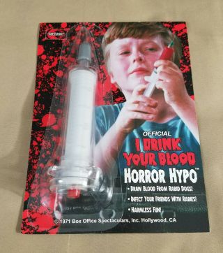 I Drink Your Blood Movie Horror Hypo Syringe Toy From Deluxe Blu - Ray