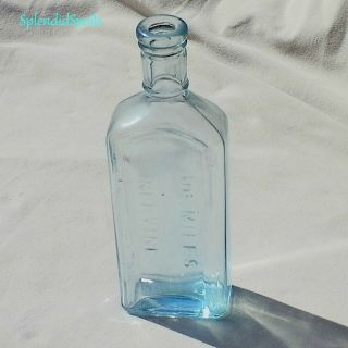Vintage Collectible " Dr.  Miles Nervine " Aqua Blue Glass Medicine Or Tonic Bottle