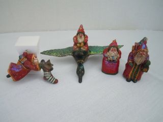 Pam Schifferl Christmas Ornaments (set Of Four) Folk Art Signed