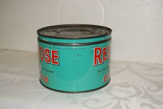 Red Rose Coffee 1 LB Key - Wind Tin with Lid - Scarce Teal Green Color 2