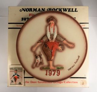 1979 - Norman Rockwell - " Leapfrog " - First Limited Edition Annual Plate - Bas