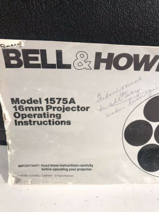 Vintage Bell & Howell Sound 16,  16mm Film Projector Model 1575A - 2
