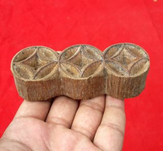 Antique Wooden Hand Carved Textile Printing Block (55)