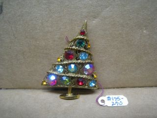 Vintage Weiss Signed Crystal Rhinestone Christmas Tree Brooch / Pin Store Buyout