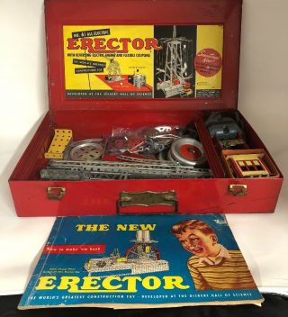 1950s Vintage Toy Building A.  C.  Gilbert Erector Set No.  6 1/2 Electric Motor