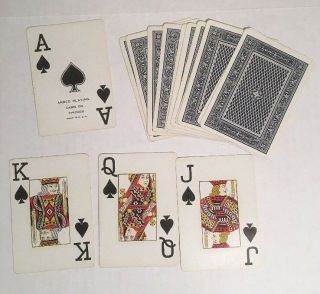 Vintage Arrco Playing Cards Giant Face No 7 Poker Blue Complete Jokers