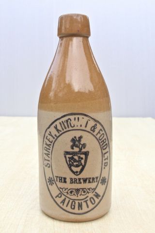 Vintage C1900s Starkey Knight& Ford Paignton Devon Stone Ginger Beer Bottle