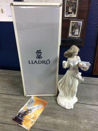 Vintage Lladro Porcelain Figurine Autunm Romance 6576 Retired 12.  5 Inches High