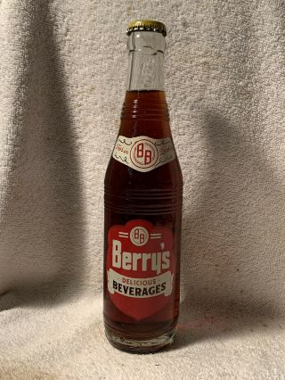 Full 10oz Berry’s Root Beer Acl Soda Bottle Allentown,  Pa