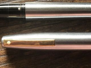 SHEAFFER IMPERIAL WHITE DOT MATTE STERLING SILVER And GOLD FOUNTAIN PEN 3