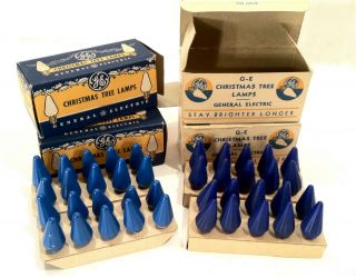 Vintage 1940s C6 Christmas Tree Light Bulbs 4 Box Of 10 General Electric Nos C - 6